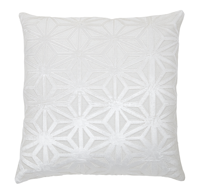 Creme Linen with Creme Velvet Geometric Applique & Embroidery