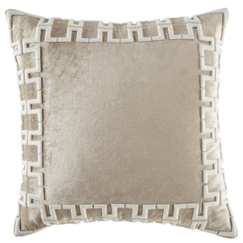 Sand Velvet with Creme Bullion Embroidered Border