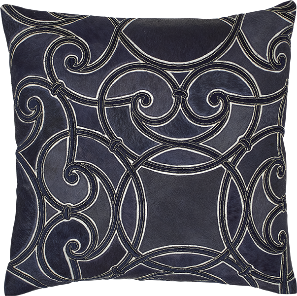 Indigo Velvet with Navy Hide & Indigo Velvet Applique