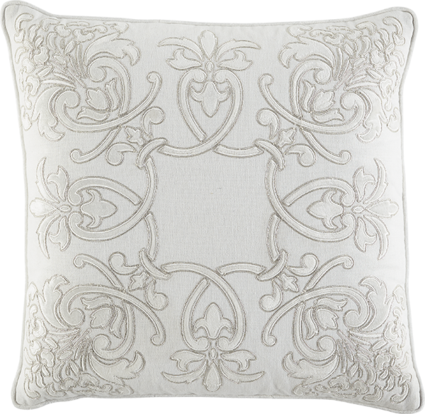 Creme Linen with Creme Velvet Applique & Silver Outline