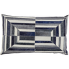 Navy Velvet with Geometric Grey, Navy and Creme Hide Applique