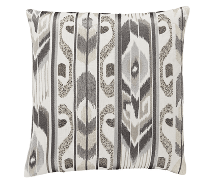 Creme Linen w/ Multi Grey & Silver Ikat Embroidery and Multi Beads