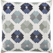 Creme Velvet with Multi Blue & Silver Metallic Medallion Embroidery