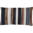 Teal, Navy, Tan & Creme Hide Stripes on Natural Linen Backing