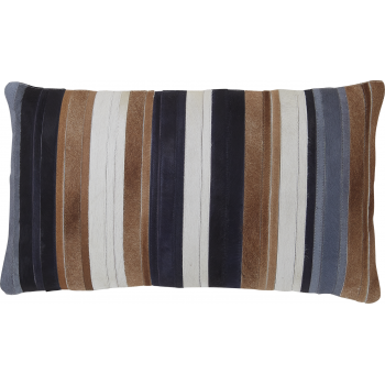 Teal, Navy, Tan & Creme Hide Stripes on Natural Linen Backing