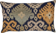 Indigo Linen with Multi Gold & Silver Ikat Embroidery and Crystal Beads