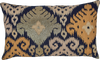 Indigo Linen with Multi Gold & Silver Ikat Embroidery and Crystal Beads