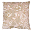 Sand Cotton Velvet with Creme & Gold Textured Embroidery and Gold Glass Bead Floral