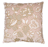 Sand Cotton Velvet with Creme & Gold Textured Embroidery and Gold Glass Bead Floral