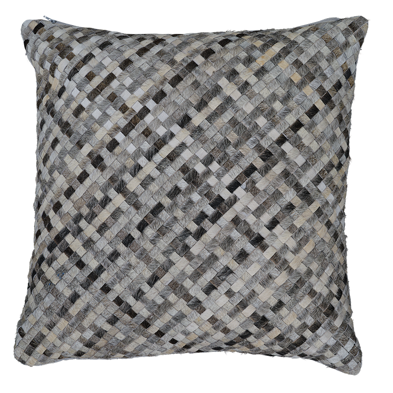 Grey Slub with Woven Natural Hide