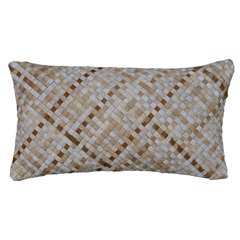 Creme Slub with Woven Creme & Tan Hide