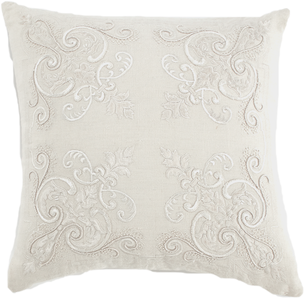 Creme Linen with Creme Velvet and Creme Embroidery