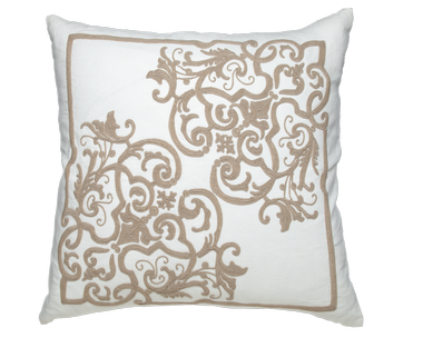 Creme Linen with Natural Soutache Embroidery